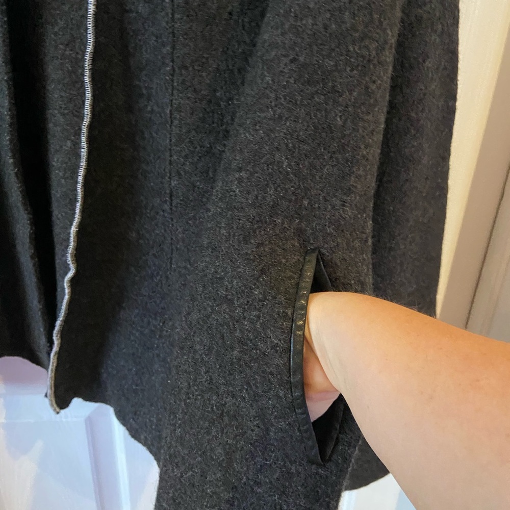 Lisa Biday Open Wool Jacket Unlined Charcoal Gray… - image 2